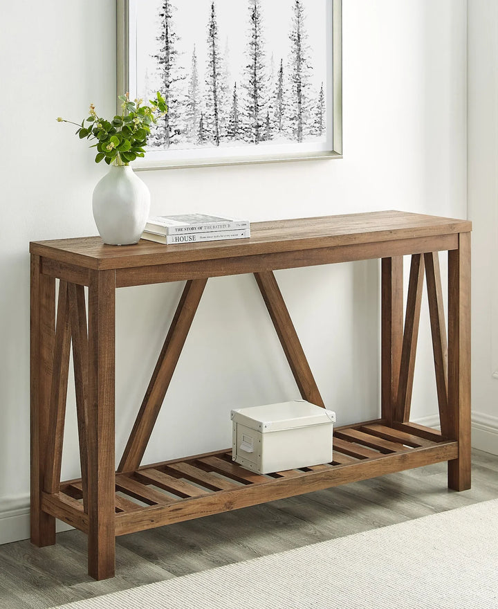 Console Table Rustic Oak Inouye