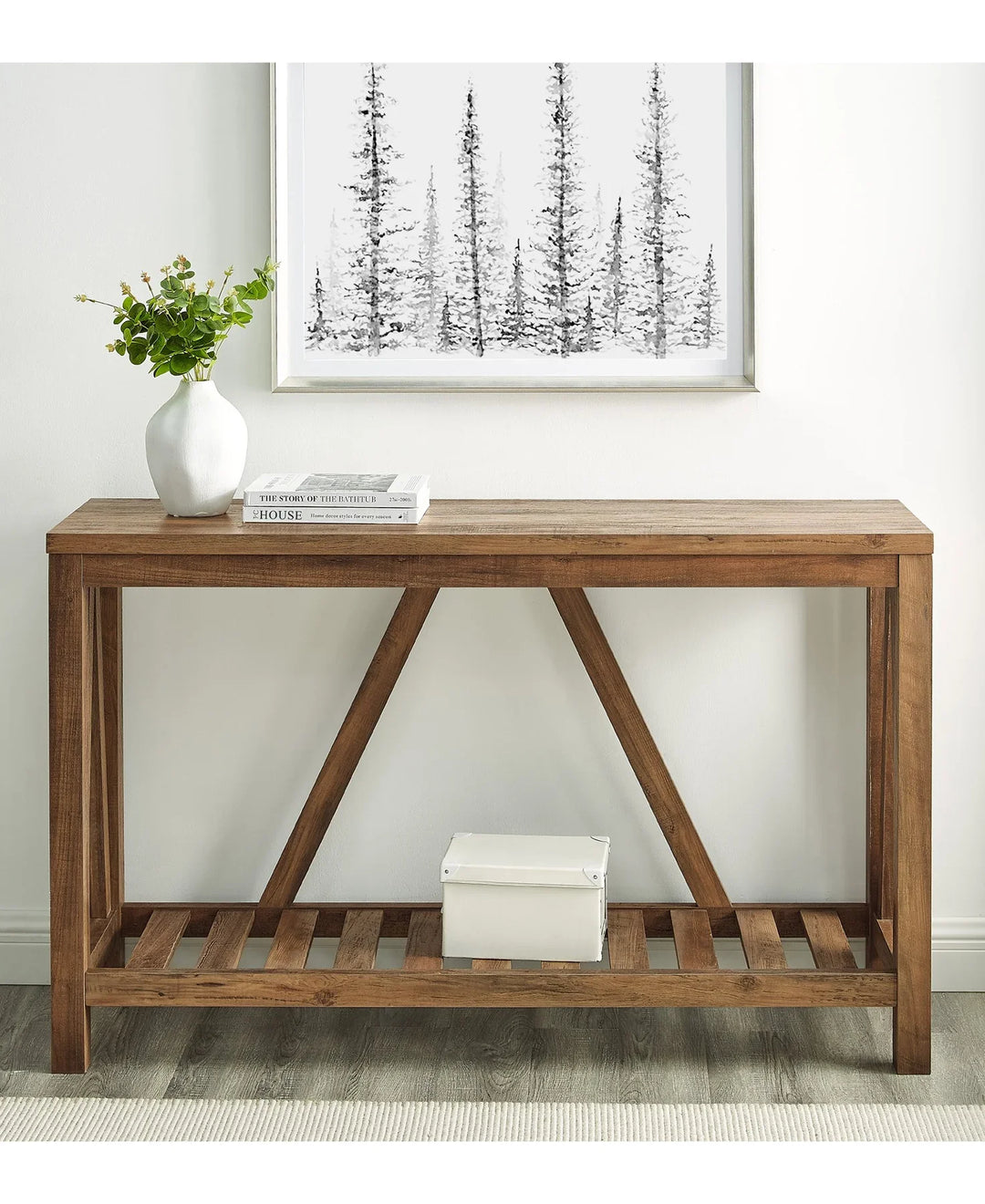 Console Table Rustic Oak Inouye