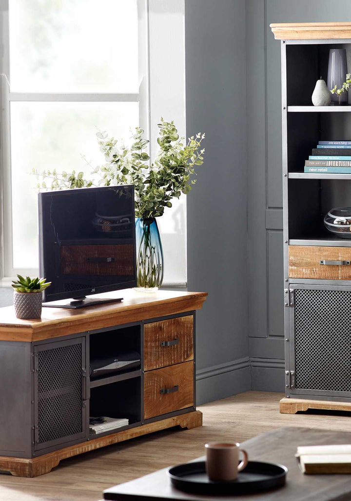 Metropolis Industrial Sideboard And Hutch Set