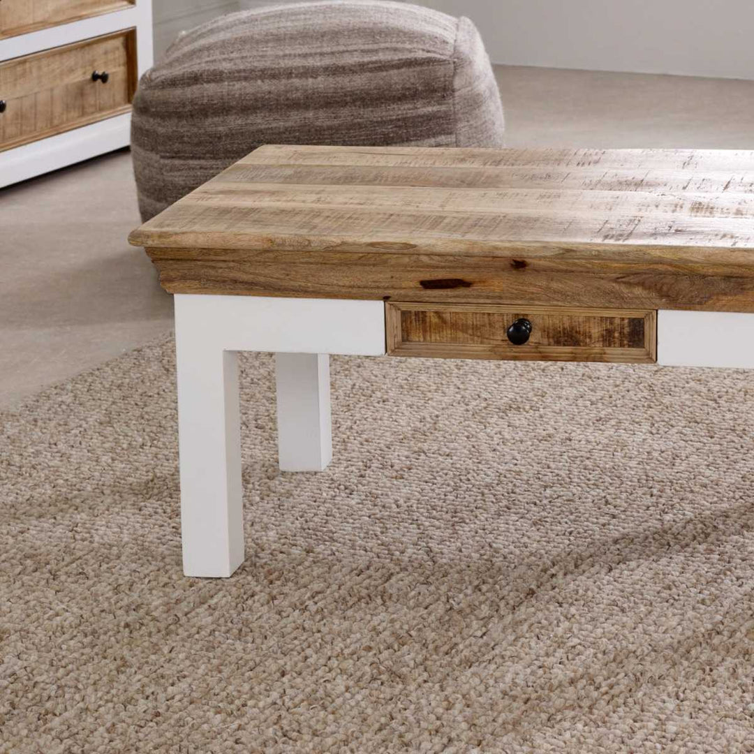 Alfie Coffee Table With Drawer Solid Mango Wood