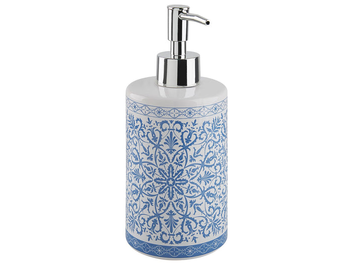 Ceramic 3-Piece Bathroom Accessories Set Blue and White Carora