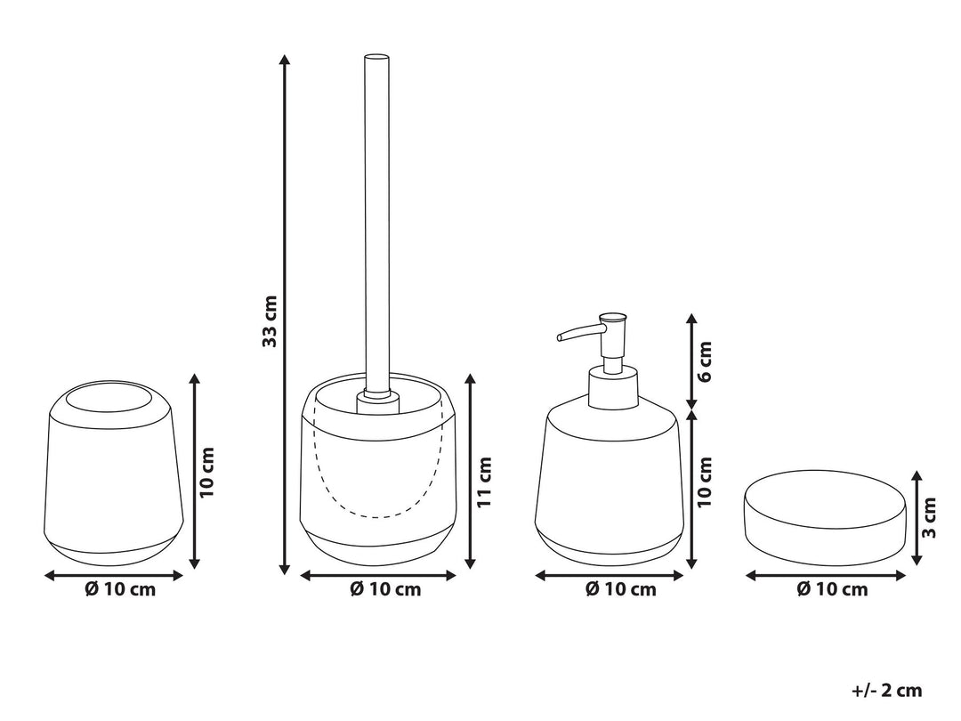 Ceramic 4-Piece Bathroom Accessories Set Gold Pinto