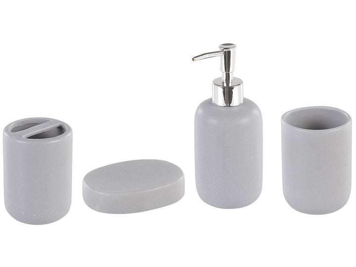 Ceramic 4-Piece Bathroom Accessories Set Grey Rengo