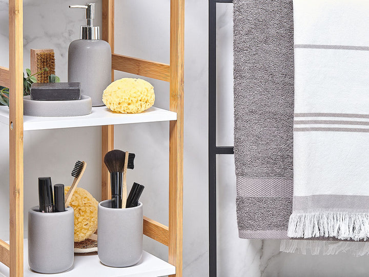 Ceramic 4-Piece Bathroom Accessories Set Grey Rengo