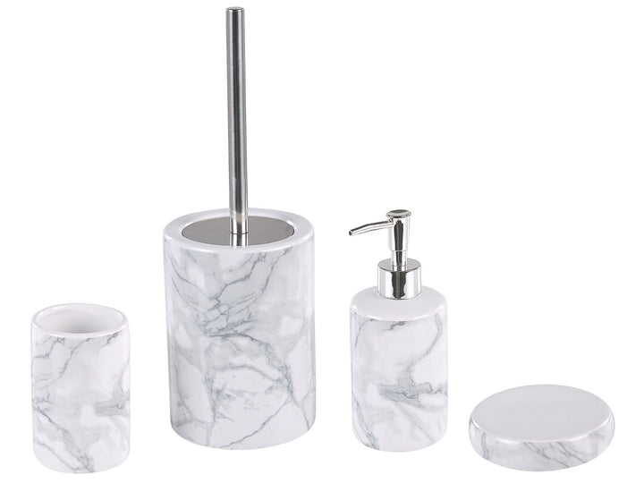 Ceramic 4-Piece Bathroom Accessories Set White Arauco