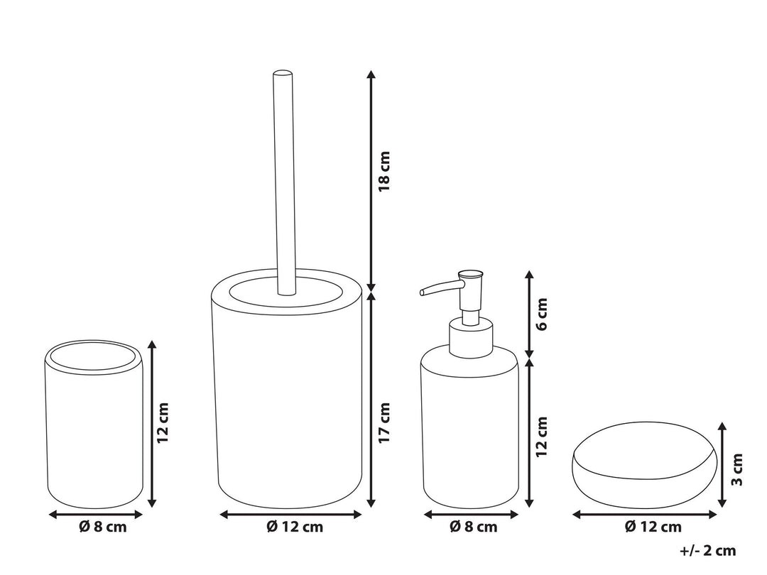 Ceramic 4-Piece Bathroom Accessories Set White Arauco