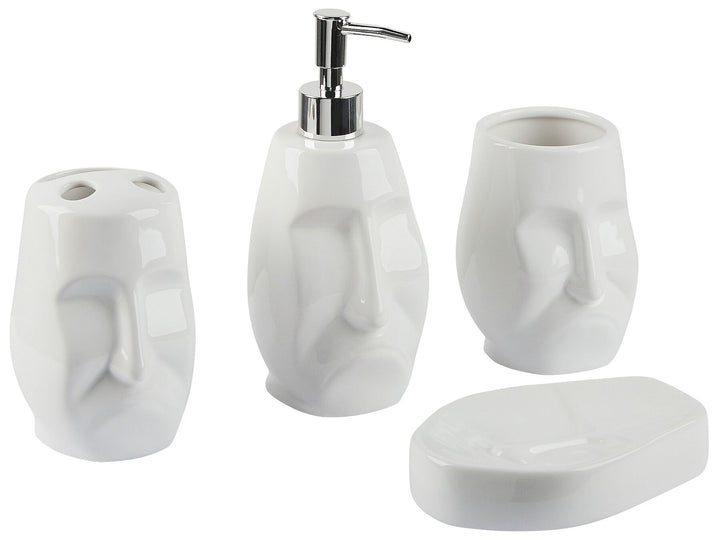 Ceramic 4-Piece Bathroom Accessories Set White Barinas