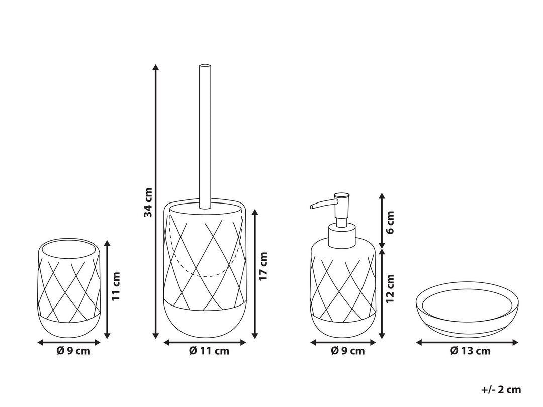 Ceramic 4-Piece Bathroom Accessories Set White Lebu