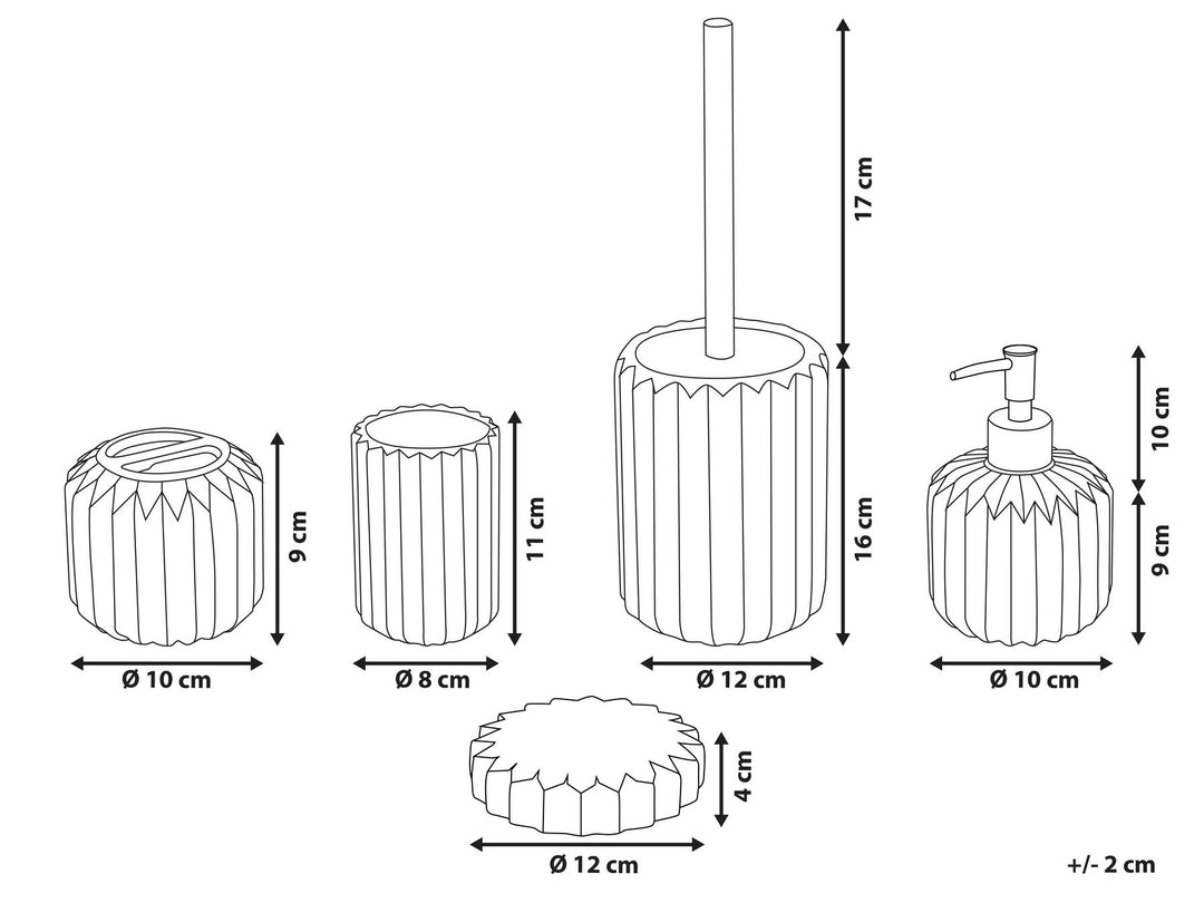 Ceramic 5-Piece Bathroom Accessories Set Blue Gorbea