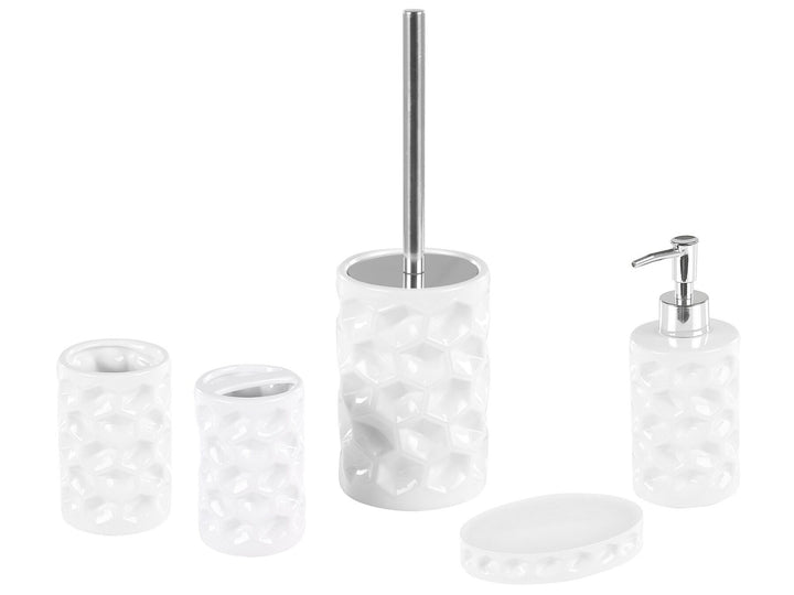 Ceramic 5-Piece Bathroom Accessories Set White Tirua