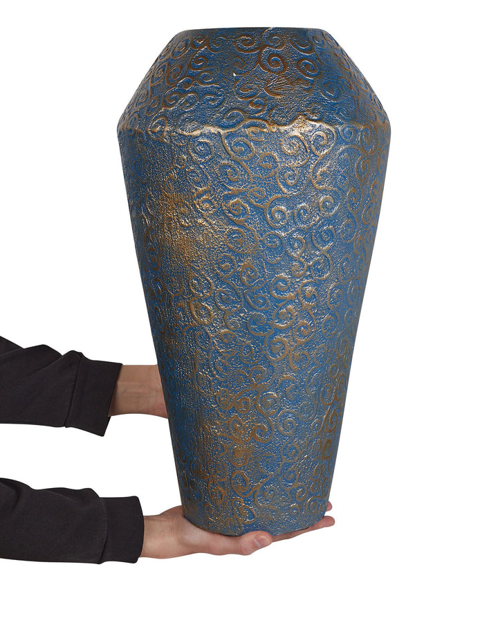 Ceramic Decorative Vase 51 cm Gold with Turquoise Massa