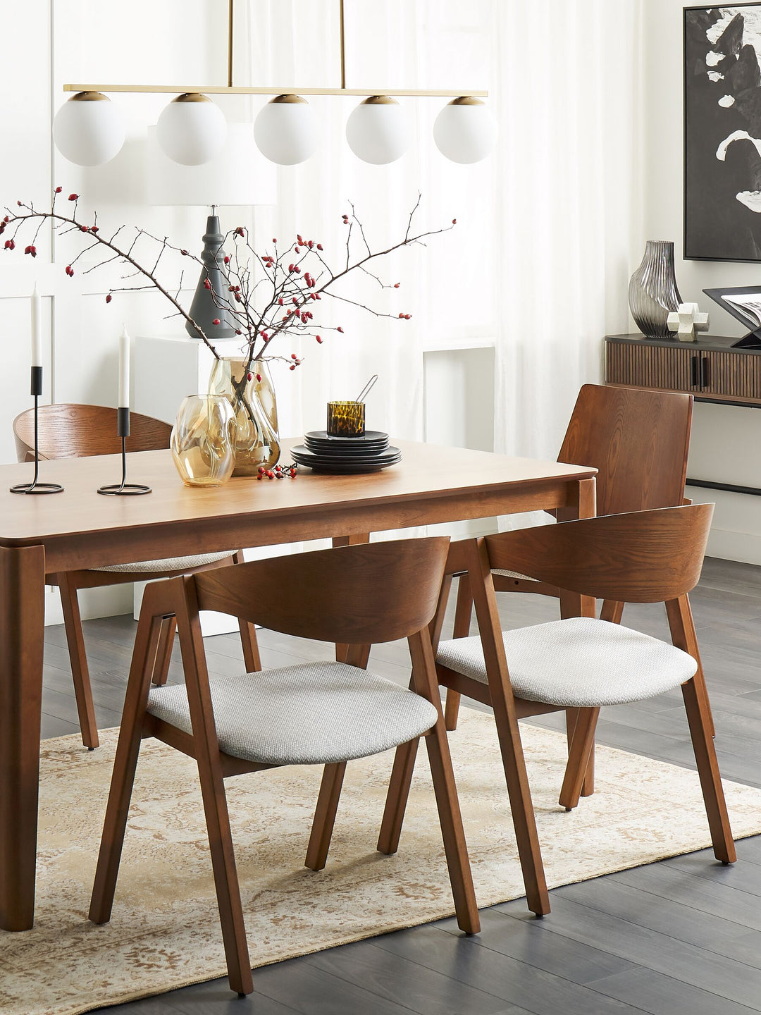 Console Table Dark Wood with Black Jose