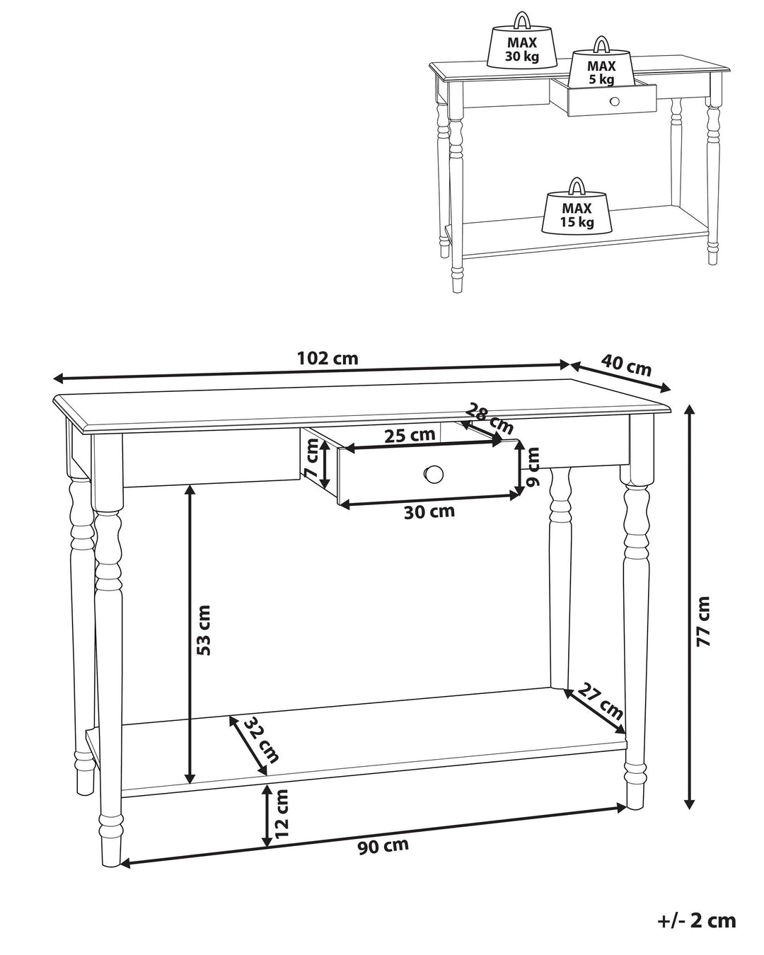 Console Table White Tobago