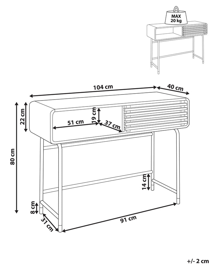 Console Table White and Dark Wood Rifle