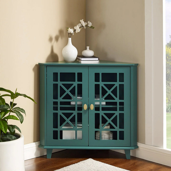 Corner Cabinet Dark Teal Madelyn