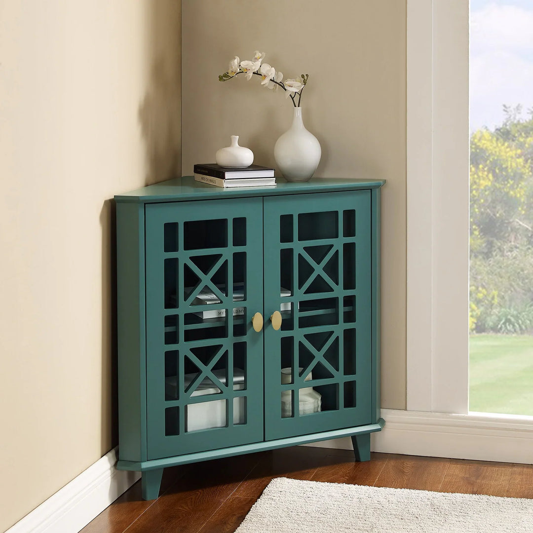 Corner Cabinet Dark Teal Madelyn