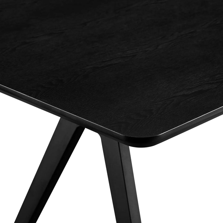 Veneer and Metal Dining Table Black Haddonfield