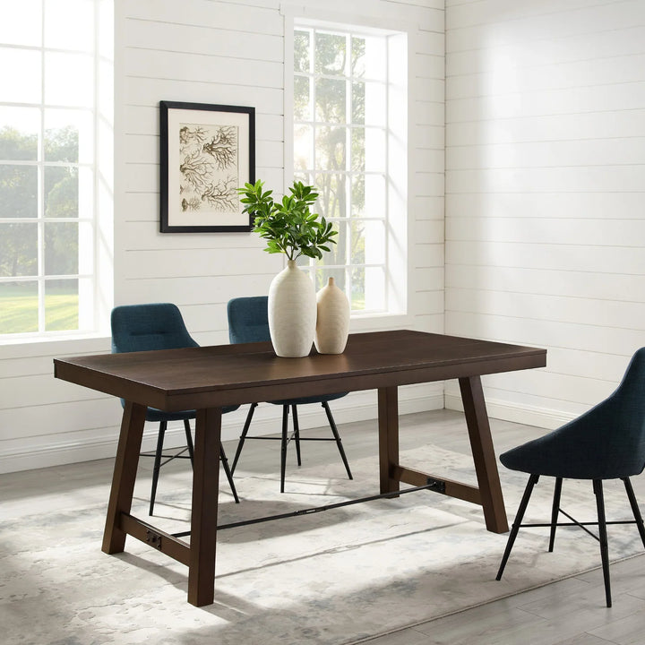 6 Seater Dining Table Brown Winfield