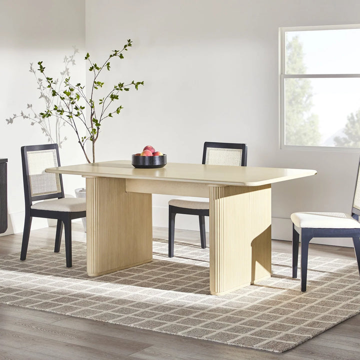 Dining Table with Reeded Base Birch Ahwahnee