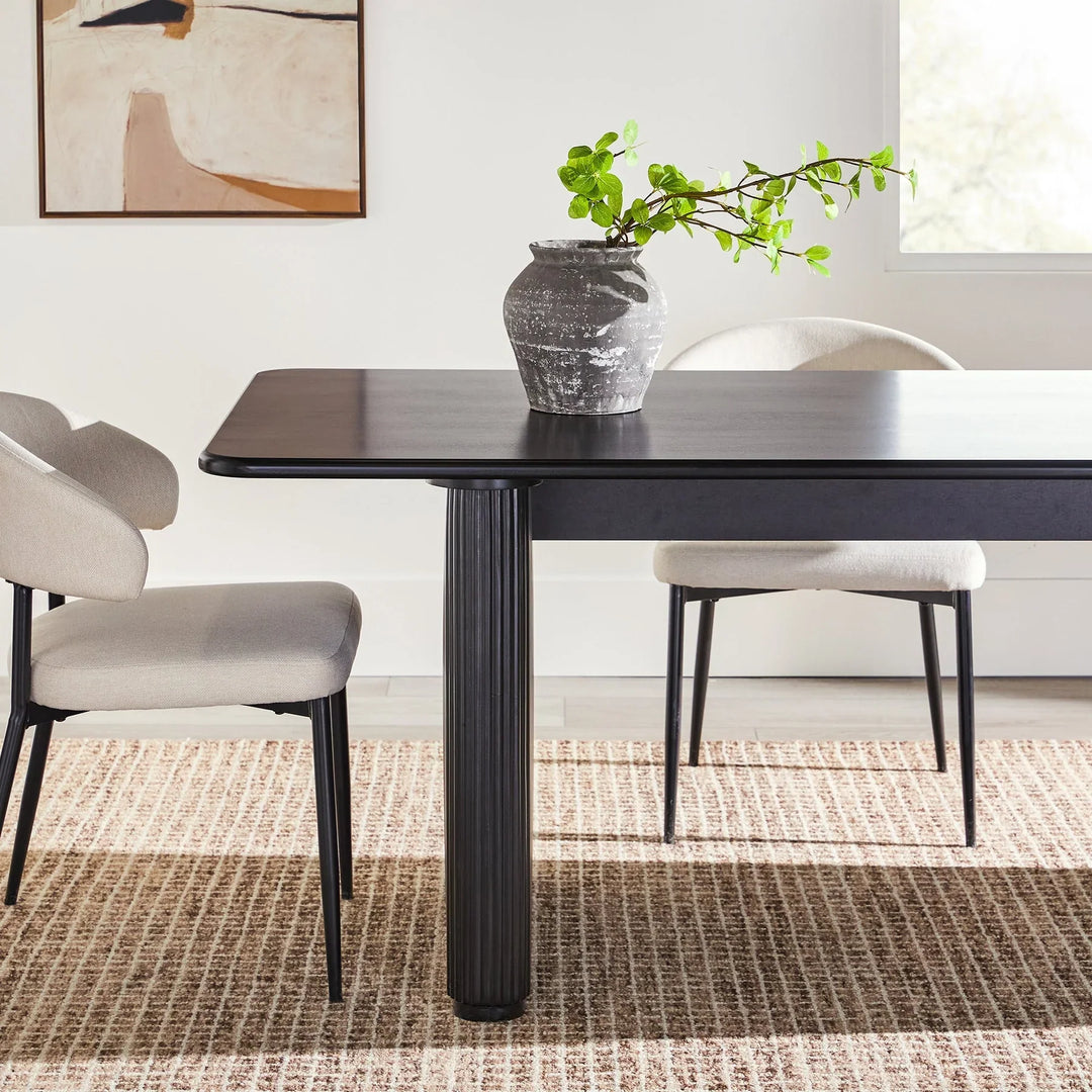 Dining Table with Reeded Base Black Boycie