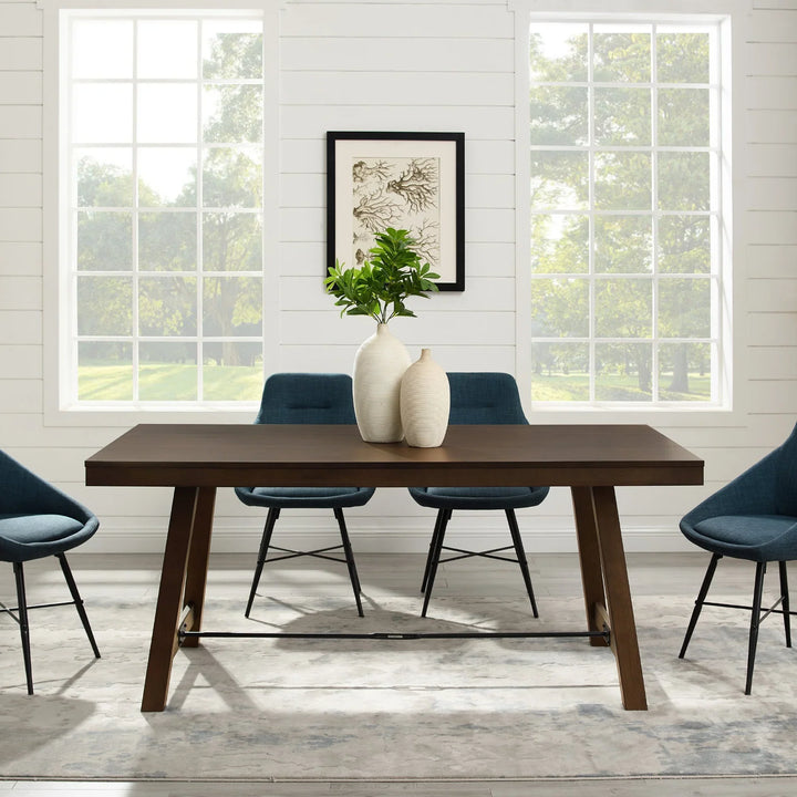 6 Seater Dining Table Brown Winfield