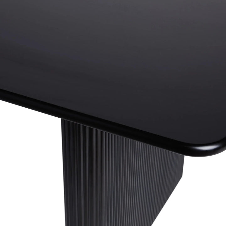 Dining Table with Reeded Base Black Boycie