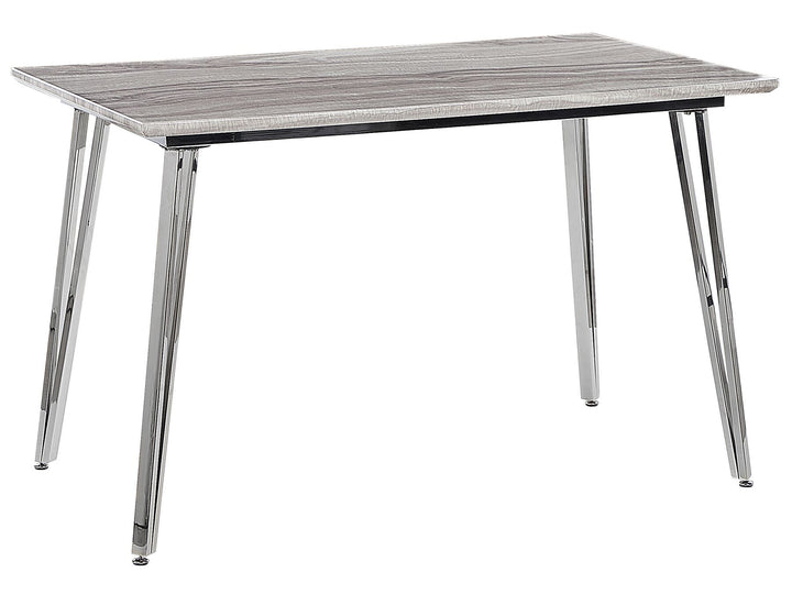 4 Seater Dining Table  Marble Effect with Silver Iriemi