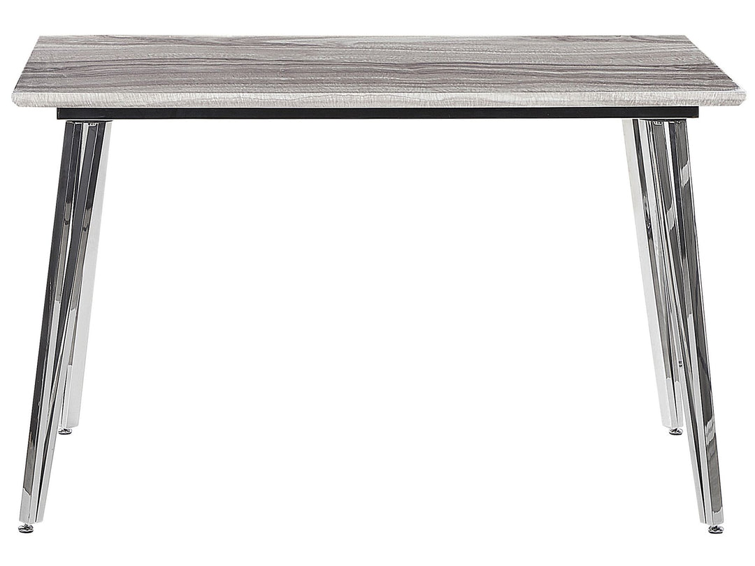 4 Seater Dining Table  Marble Effect with Silver Iriemi