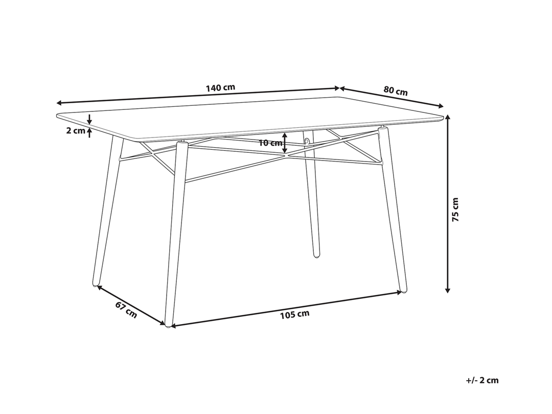 4 Seater Dining Table Black Celeste