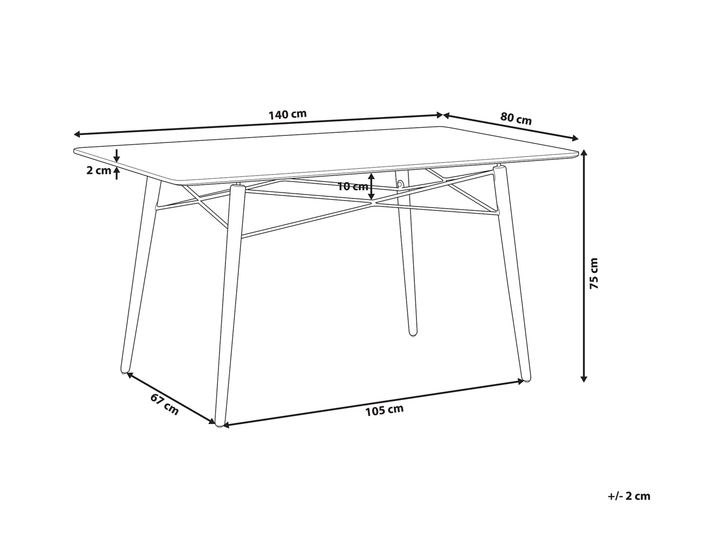 4 Seater Dining Table Black Celeste