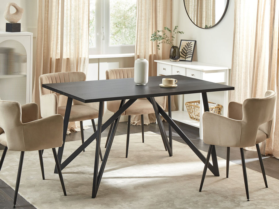 6 Seater Dining Table Black Tahquitz