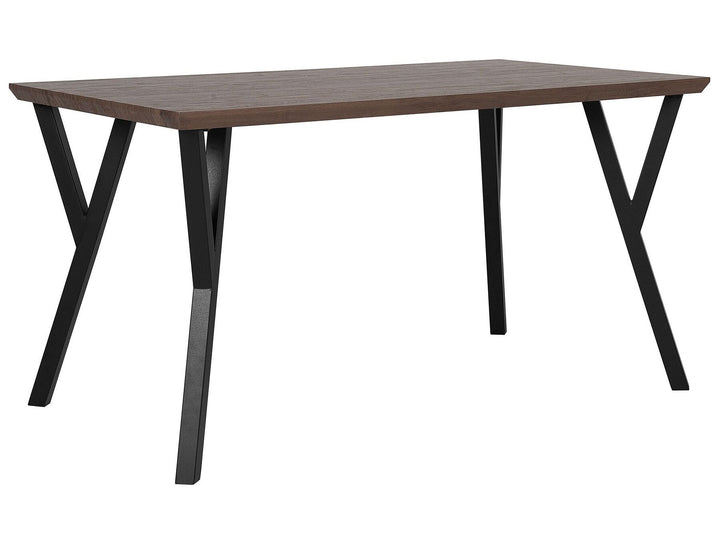 4 Seater Dining Table Dark Wood with Black Corova