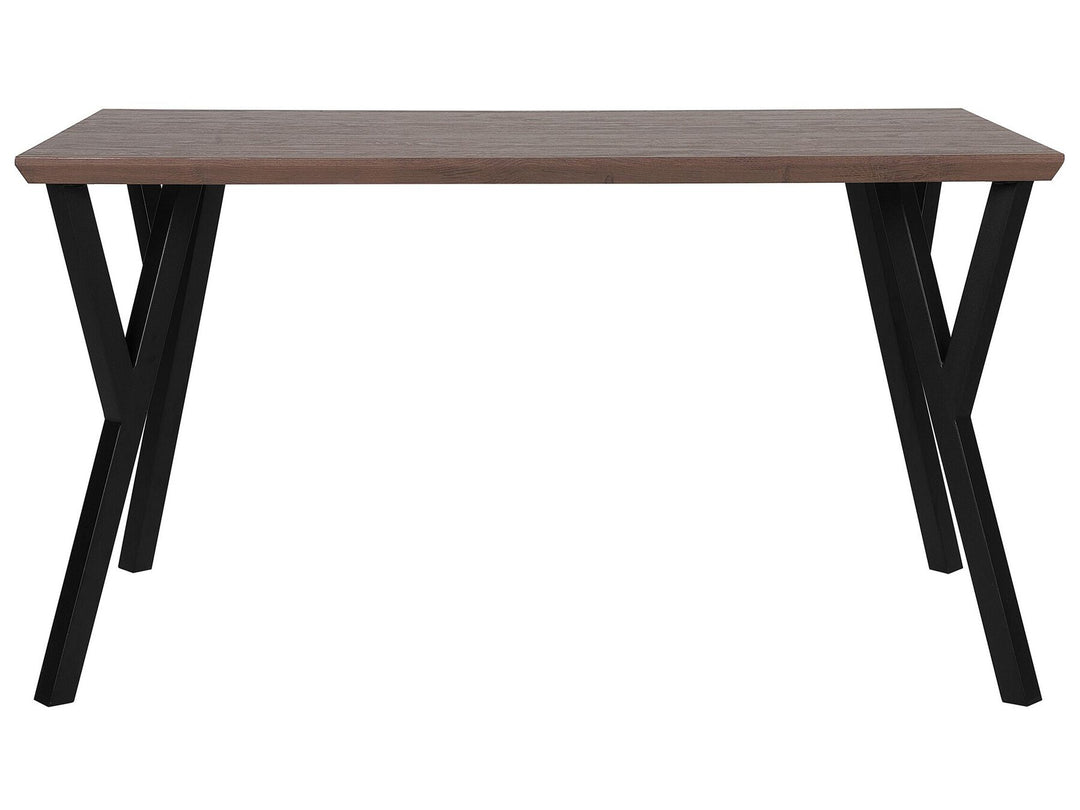 4 Seater Dining Table Dark Wood with Black Corova