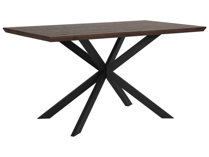 4 Seater Dining Table Dark Wood with Black Mulford