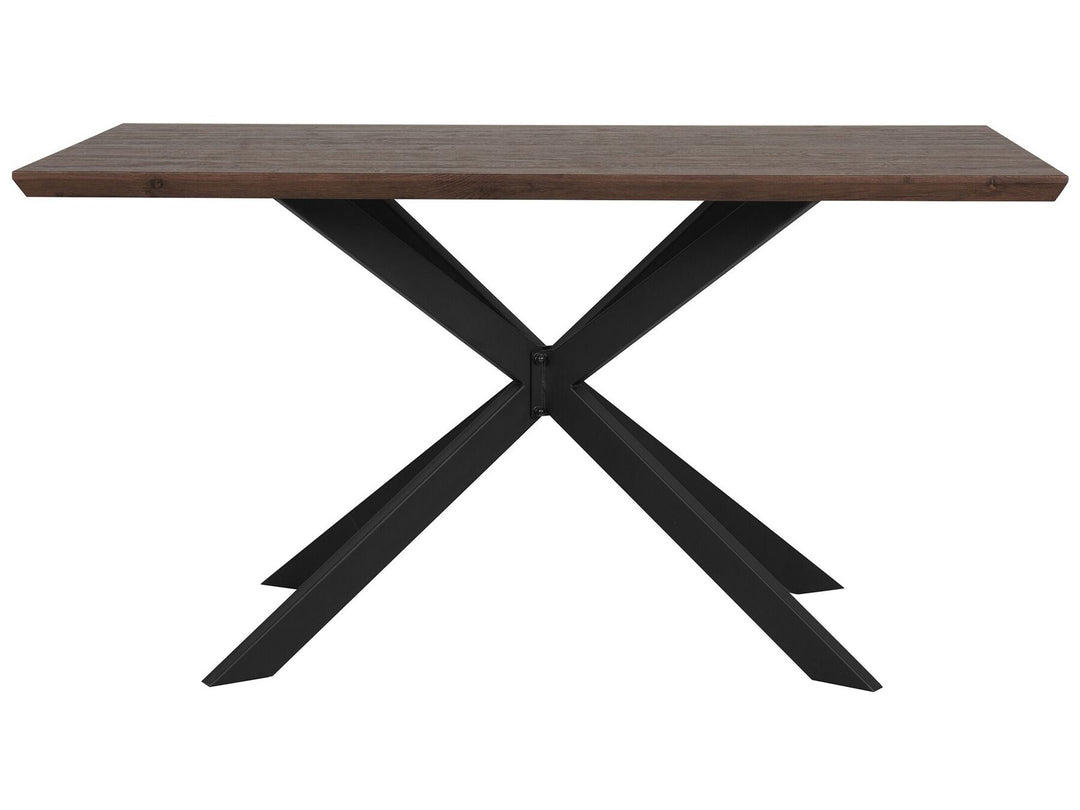 4 Seater Dining Table Dark Wood with Black Mulford