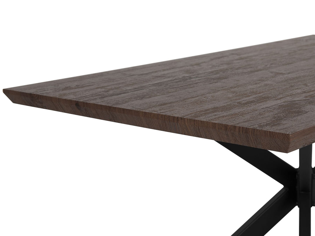 4 Seater Dining Table Dark Wood with Black Mulford