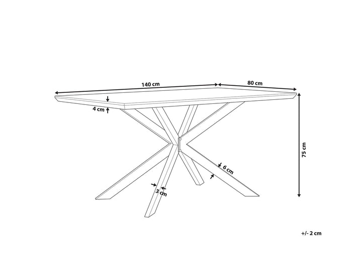 4 Seater Dining Table Dark Wood with Black Mulford