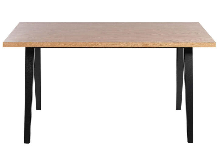 Dining Table 150 x 90 cm Light Wood and Black Ajani