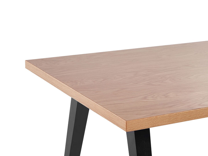 Dining Table 150 x 90 cm Light Wood and Black Ajani