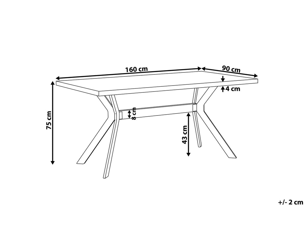 Dining Table 160 x 90 cm Concrete Effect Ludden