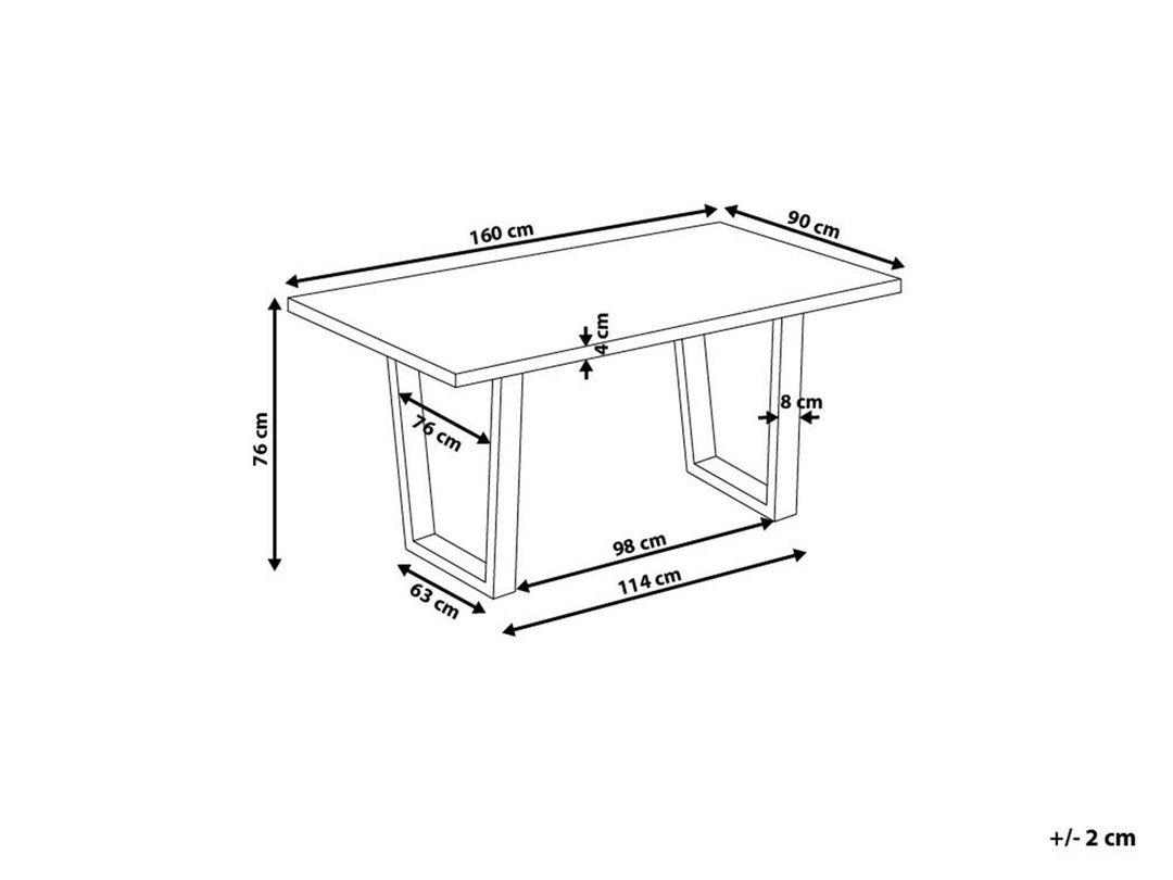 Dining Table 160 x 90 cm Dark Wood Ickes