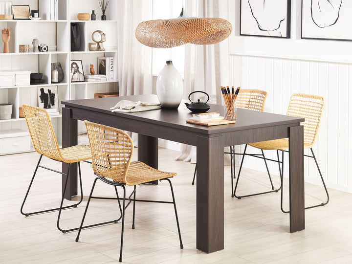 6 Seater Dining Table Dark Wood Kruter