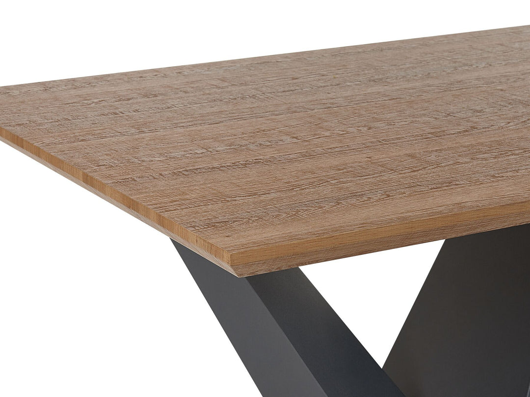 Dining Table 200 x 100 cm Dark Wood with Black Jaten