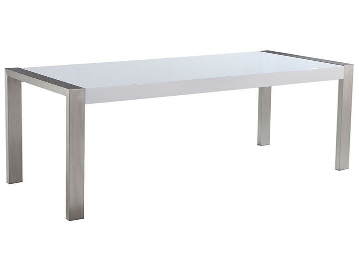 Dining Table 220 x 90 cm White with Grey Kerby