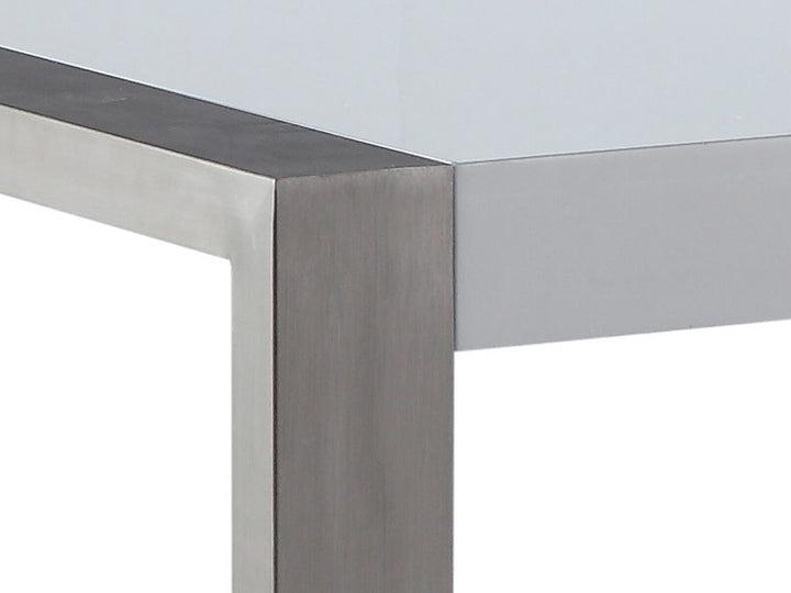 Dining Table 220 x 90 cm White with Grey Kerby