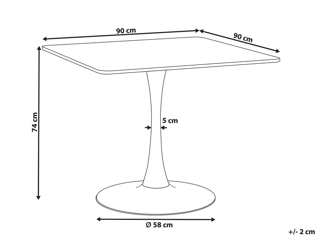 4 Seater Dining Table Light Wood with Black Brillion