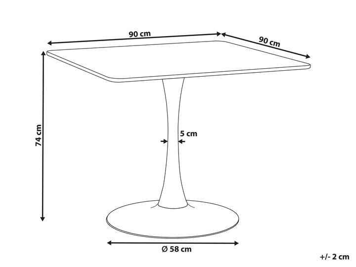 4 Seater Dining Table Light Wood with Black Brillion