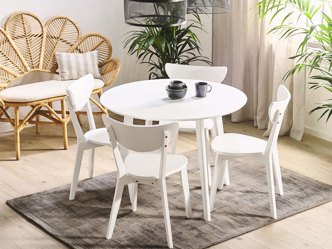 4 Seater Modern Round Dining Table Winfield Dining Table White Exeter