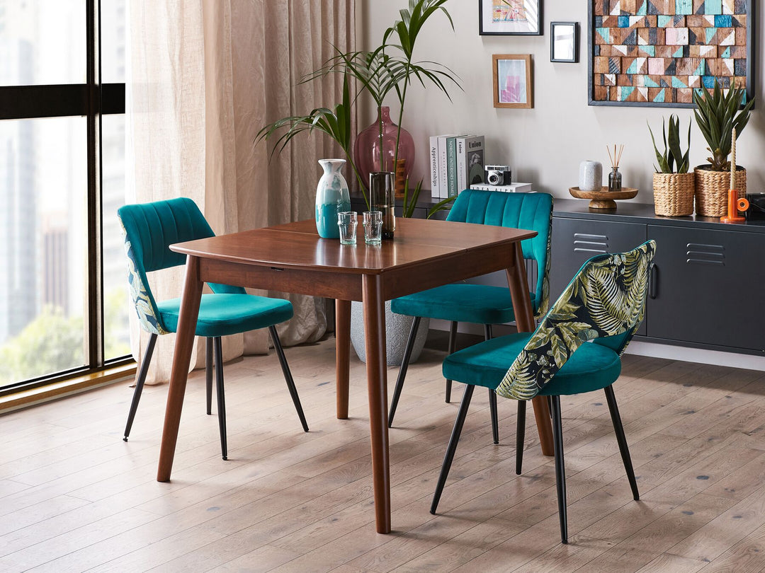 Extending 4 Seater Dining Table Dark Wood Sanix