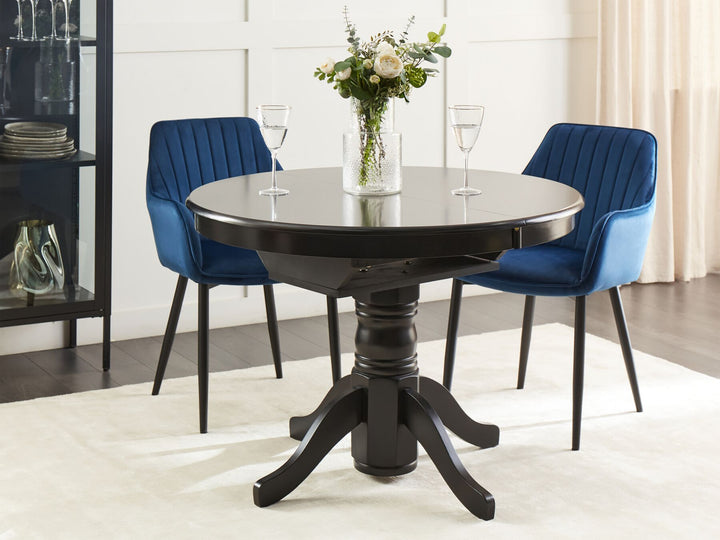 Extending 6 Seater Dining Table  Black Paola